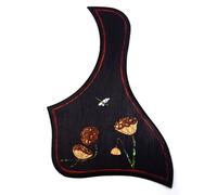 Soild Golpeador de guitarra acústica de palisandro con incrustaciones de madera maciza con flor de abulón autoadhesivo para guitarra Martin D-45 y Taylor o placa de rascar de guitarra acústica folk