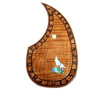 Soild Golpeador de guitarra acústica de palisandro con incrustaciones de madera maciza con flor de abulón autoadhesivo para guitarra Martin D-45 y Taylor o placa de rascar de guitarra acústica folk