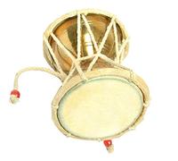SoilMade Damru de latón, el Damru es conocido como el instrumento de Lord Shiva, colección 100% original y muy raro uso de púas - Hecho en la India