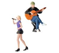 SOIMISS 1 Juego 164 Street Singer Modelo De Personaje Mesa De Arena Decoración Miniaturas Guitarrista Decoración Decorativa Street Singer Simulación Guitarrista Figuras Kits Playa Minis