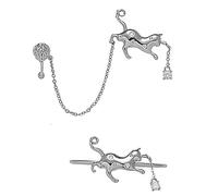 SOIMISS 1 Juego Clip Para Oreja Colgante Corazón Aguja De Oreja Anillos Pendientes Semental Tachuelas Titanio Nariz Aretes De Aro Retorcidos Pendiente De Mujer Orejeras Aleación Silver
