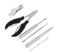 SOIMISS 1 juego Cortauñas Inoxidable para Manicura y Pedicura con Estuche de Almacenamiento Negro Herramientas para Pies y Uñas Incluye y Alicates para Cutículas para Profesional y Casa