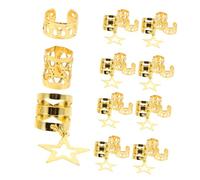 SOIMISS 1 Juego Peluca Rastas Pelo Anillo Accesorios Para El Cabello Del Pelo Pinzas Para El Cabello Decoración Del Cabello Para El Cabello Metal Golden 36 Piezas