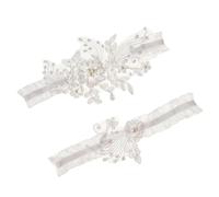SOIMISS 1 Par Liga De Encaje Pulsera De Anillo Liga Para La Boda Ligas De Encaje De Boda Pulseras Elasticas Pulseras De Brazalete Para Mujer Liga De Novia Manga Perlas De Imitación