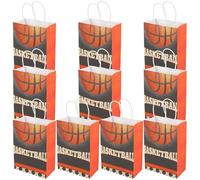 SOIMISS 10 Bolsas de Baloncesto Reutilizables Impresión Temática Tamaño Mediano Material Resistente para Fiestas de Cumpleaños y Regalos Deportivos