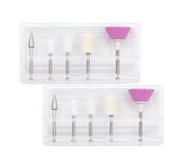 SOIMISS 10 Cabezales Pulidores para Uñas Juego de 2 Sets 5 Piezas Cada Uno Cabezal de Pulido de Cuarzo para Manicura y Pedicura Apto para Uñas Naturales y Artificiales Accesorios para