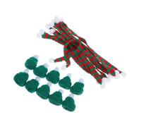 SOIMISS 10 Juegos Tapa de decoración de Botella de Vino pequeña Bufanda navideña Accesorios de Manualidades navideñas de muñecas Sombrero de Bufanda de Punto de Navidad Hilo