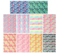 SOIMISS 10 Láminas de Cuero Sintético Pu Purpurina Degradada, Diseño Escamas de Pez Multicolor, Tela Brillante para Manualidades DIY y Suministros de Bricolaje Color Color Aleatorio