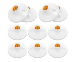 SOIMISS 10 Portalámparas E27 Casquillo E27 de Cobre y Plástico, Blanco, Diseño Plano, Instalación Rápida, Compatible Bombillas Led, para Decoración del Hogar y Espacios Comerciales