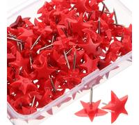 SOIMISS 100 piezas Chinchetas de Corcho Forma de Estrella de Colores Tachuelas Resistentes para Tablón de Anuncios Push Pins para Mapas Oficina Escuela y Hogar