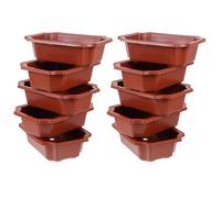 SOIMISS 10piezas Maceta Rectangular De Cerámica Imitación para Bonsái Maceta Decorativa para Suculentas y Flores Contenedor De Plástico Reutilizable para Jardinería Color Rojo De