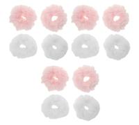 SOIMISS 12 Coleteros Peludos para Mujer, Gomas Elásticas Suaves Costuras, Bandas Cabello de Alta Elasticidad para Cabello Grueso, Accesorios para Niñas, 6 de Color y 6 Rosas, Uso