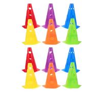 SOIMISS 12 Piezas Cono Hexagonal para Entrenamiento de Fútbol de 23cm con Orificios Integrados, Material PE Resistente, Mejora la Precisión y Guía Clara en Céspedes al Aire Libre Color