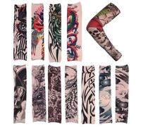 SOIMISS 12 Piezas Manga del Brazo Funda Protectora Solar de Poliéster Transpirable Secado Rápido, Mangas de Tatuaje para Cosplay y Running Varios estilos
