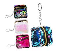 SOIMISS 12piezas Monederos De Lentejuelas Reversibles Coloridos con Cierre De Cremallera para Mujeres Mini Cartera Portátil para Monedas Claves y Tarjetas para Viajes y Fiestas
