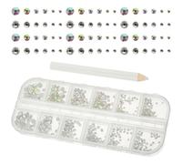 SOIMISS 1Juego Brillantes para Uñas con Lápiz de Recogida Accesorios de de Uñas con Diamantes Imitación para Decoración DIY y Manualidades