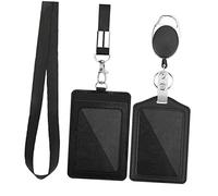 SOIMISS 1Juego Titular de Identificación Retráctil de PU con Clip Cartulinas de Insignia para Personal Estudiantes y Accesorios Prácticos para Tarjetas
