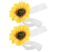 SOIMISS 2 Alzapaños para Cortinas Diseño de Girasoles, Estilo Campestre, 2 Piezas, Cuerda Ajustable, Decorativos para Sala y Dormitorio, Accesorios para Cortinas de Ventana