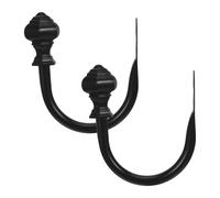 SOIMISS 2 Ganchos de Pared para Cortinas de Metal en Forma de Faro, Soporte Decorativo Negro 11 Mm para Sala y Dormitorio, Gancho de Sujeción Funcional para Cortinas, Abrazaderas