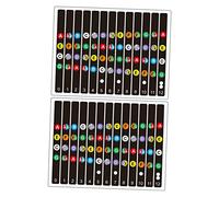 SOIMISS 2 Juegos de Pegatinas de Escala para Guitarra, Accesorios Prácticos para Aprender Notas, Calcomanías Ligeras para Mástil, Herramienta de Práctica para Principiantes, 4 Piezas