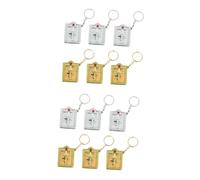 SOIMISS 2 Juegos Llavero Poseedor Mosquetón Cadenas Llaves Retráctil Comunion Comunión Decoración Colgante De Mochila Adorno para Colgar Bolso El Plastico Silver 6 Piezas * 2