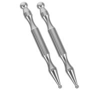 SOIMISS 2 Piezas Bolígrafo de Masaje Manual de Acero Inoxidable, Herramienta para Puntos de Presión y Masaje Facial, Bastón para Terapia de Tejido Profundo y Reflexología, Uso en