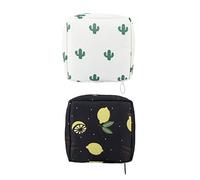 SOIMISS 2 piezas Bolsa de Almacenamiento de Compresas Sanitaria y Cosmética Estuche de Doble Color Beige Cactus y Negro Diseño Duradero con para y Organización de Accesorios
