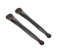 SOIMISS 2 piezas Brocha de Maquillaje Profesional Doble Punta para Contorno Iluminador y Ojos Suave y Portátil para Difuminar y Definir Cejas Corrector y Delineador