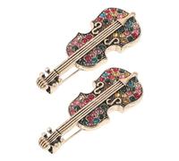 SOIMISS 2 Piezas Broches Violín Vintage con Cristales para Mujer Alfileres de Solapa Elegantes para Ropa Bufandas y Chaquetas Accesorios Musicales Artísticos