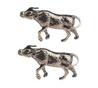 SOIMISS 2 Piezas Colgante Llavero Búfalo de Latón Macizo Decoración Retro de Adorno Creativo para Llaves y Hogar Estatuilla Resistente y Elegante