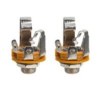 SOIMISS 2 piezas Conector Metálico para Guitarra Eléctrica Doble Pista Unidades Jack Estéreo Audio Accesorios Reemplazo Profesional