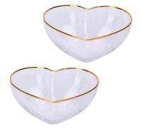 SOIMISS 2 piezas Cuencos de Cristal Forma de Corazón para Frutas y Postres Recipientes Pequeños para Ensaladas y Decoración del Hogar Aptos para Cocina y Almacenamiento Compacto