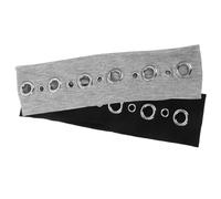 SOIMISS 2 Piezas Diadema Estilo Punk Diadema Ancha para Mujer Lisa Diseño de Ojales Moda Rockera para Conciertos y Fiestas