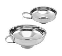 SOIMISS 2 piezas Embudo Inoxidable de Boca Ancha Set Asa para Transferir Aceite Vino y Utensilio de Cocina Práctico y Resistente