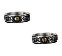 SOIMISS 2 Piezas Figuras De Cascanueces Ventilador a Granel Borla Anillo De Amor Abanico Plegable Manejar Decoración De La Estatua Del Cascanueces Equipo Punto Anillo De Plata Metal