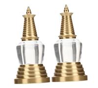 SOIMISS 2 Piezas Figuras de Pagoda de Latón Abiertas para Decoración de Oficina y Hogar Estatuas de Torre Miniatura Accesorios de Jardín Zen