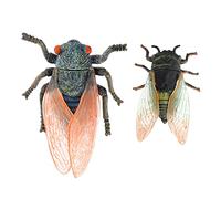 SOIMISS 2 Piezas Juguetes Educativos de Cicadas Simuladas para Realistas para Aprendizaje Biológico y Desarrollo Cognitivo