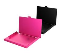 SOIMISS 2 piezas Metal Business Card Holder Caja de Sublimación para Tarjetas de Visita Aluminio Ligero Resistente con Impresión por Transferencia Térmica Colores Negro y Rosa para