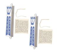 SOIMISS 2 Piezas Mezuzá Metálica Judía con Pergamino Esmaltado Protector de Puerta con Bendición para Hogar Decoración de Símbolos Judíos Pack de Unidades