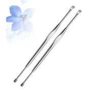 SOIMISS 2 Piezas Palillo de Oído de Acero Inoxidable Cuchara Espiral para Masaje de Oídos Limpiador de Cera