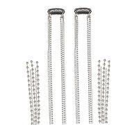 SOIMISS 2 piezas Pinzas Pelo Cadena Plateada con Borlas Accesorios Elegantes para Trenzas Decoración para Cabello Mujer Punk para Diario y Ocasiones Especiales