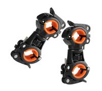 SOIMISS 2 Piezas Soporte para Linterna de Bicicleta Montaje Robusto y para Scooter y Bastón de Senderismo Abrazadera Doble para Ciclismo