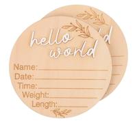 SOIMISS 2 piezas Tarjetas de Madera para Letrero de Anuncio de Nacimiento Placas Redondas para Foto Prop y Cumple Mes para Niña Decoración y Seguimiento de Crecimiento