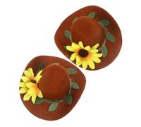 SOIMISS 2 Uds Mini Sombreros De Botella De Vaquero Pequeños Sombreros De Fieltro Sombrero De Botella De Fiesta Tapas De Botellas Sombreros Adornos De Botellas De Vino Decoración De