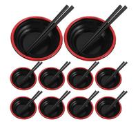 SOIMISS 20 Juegos Vajilla Japonesa para Casa de Muñecas Mini Boles Ramen con Palillos Platos Coloridos y Accesorios de Cocina Miniatura para Decoración y Manualidades