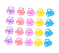 SOIMISS 20 piezas Anillos Ajustables para Mezcla de Esmalte Mini Paleta Ovalada para Arte de Uñas Herramienta de Manicura Profesional y Uso Doméstico