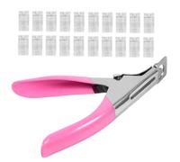 SOIMISS 20 piezas Kit de Herramientas para Manicura con Clips Transparentes para Extensión de Uñas y Cortauñas Metálico Portátil para Diseño de Uñas Artificiales