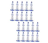 SOIMISS 20 Piezas Miniatura Faro Resina Decoración Náutica Modelo Mediterráneo para DIY Micro Paisajes Azul