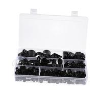 SOIMISS 200 piezas Kit de Clips Organizadores de Cables Tipo R de Nylon Negro Abrazaderas Resistentes para Gestión y Sujeción de Cables Eléctricos y Cordones Duraderas y Fáciles de Usar