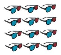 SOIMISS 20Piezas Gafas Portátiles de Plástico con Lentes Rojo y Azul para Cine y Videos Ligera para Niño Niña y Adultos
